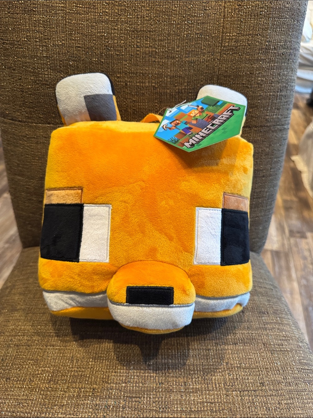 Minecraft fox plush backpack NWT